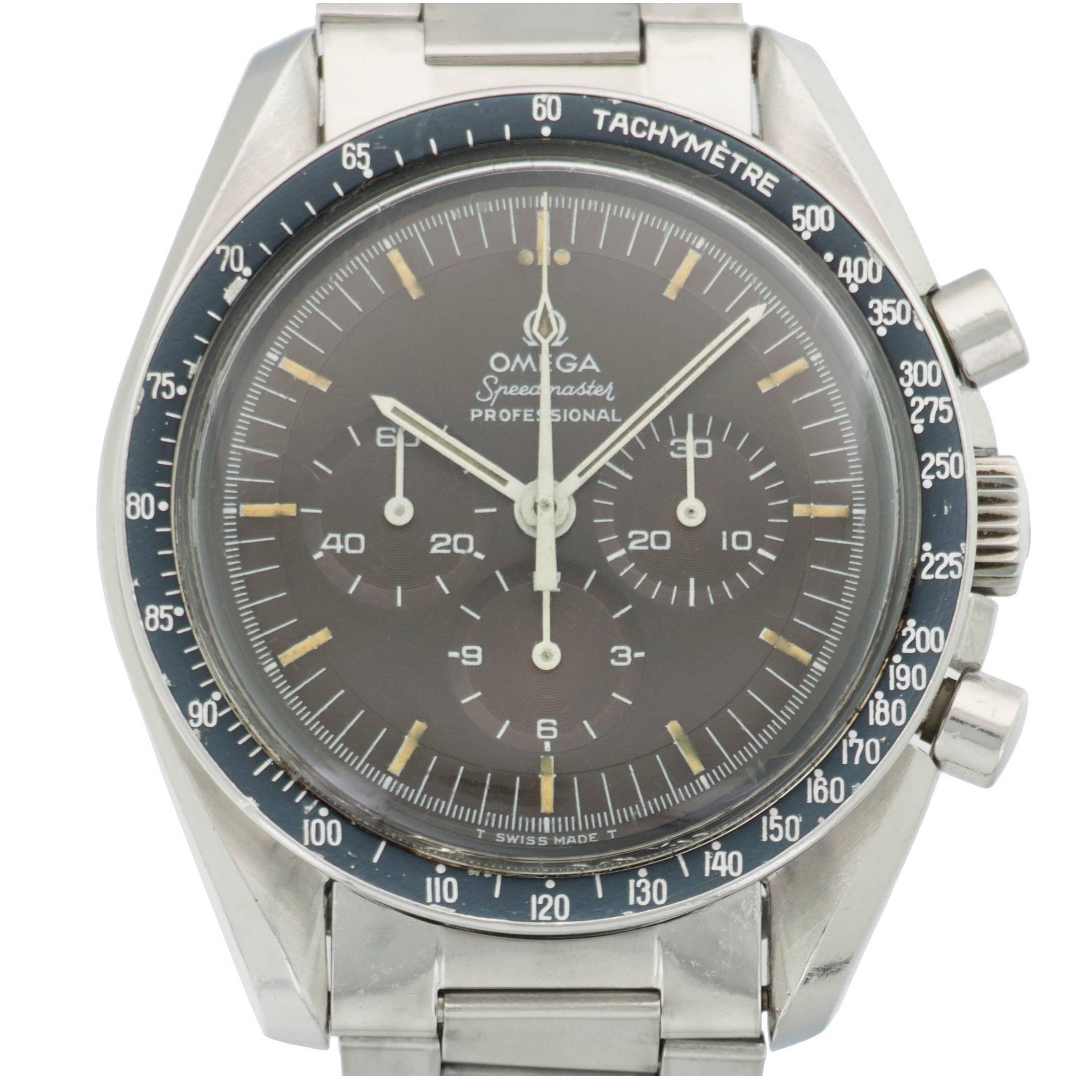 Omega Stainless Steel Tropical Speedmaster Wristwatch Ref 145.022 For Sale