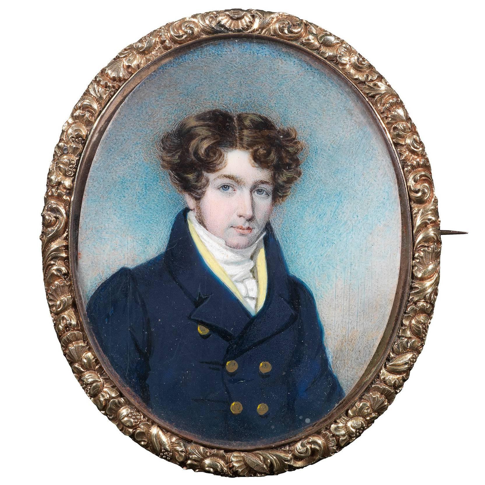 Portrait Miniature of a Gentleman Brooch