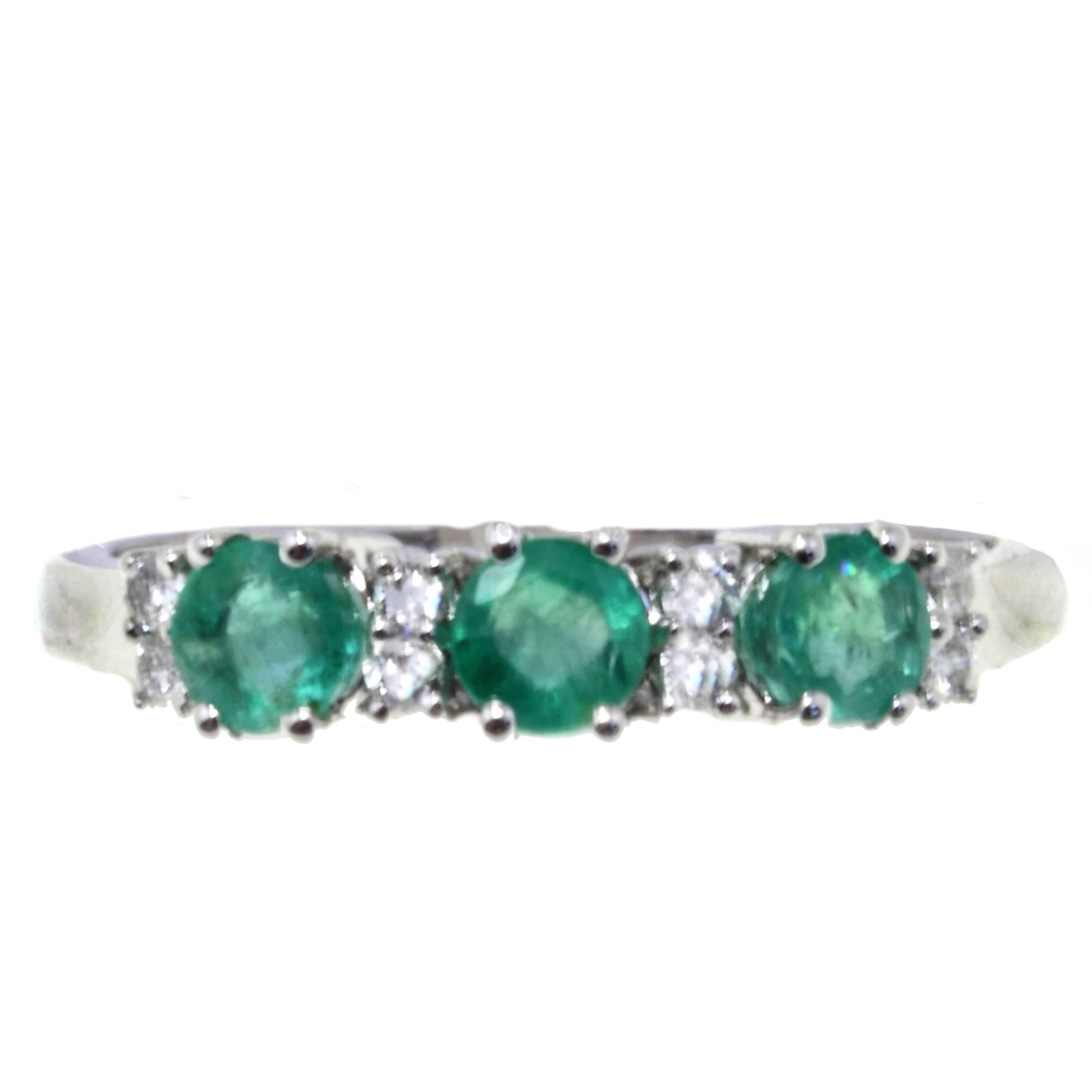 Luise Gold Diamond Emerald Ring