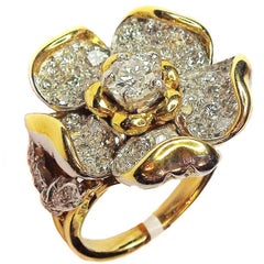 Diamond Gold Flower Ring 5