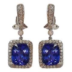 Tanzanite Diamond Gold Earrings 5