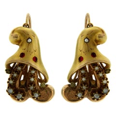 1800 Pearl Gold Drop Earrings