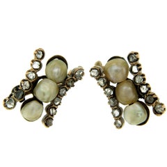 Antique Pearl Diamond Earrings