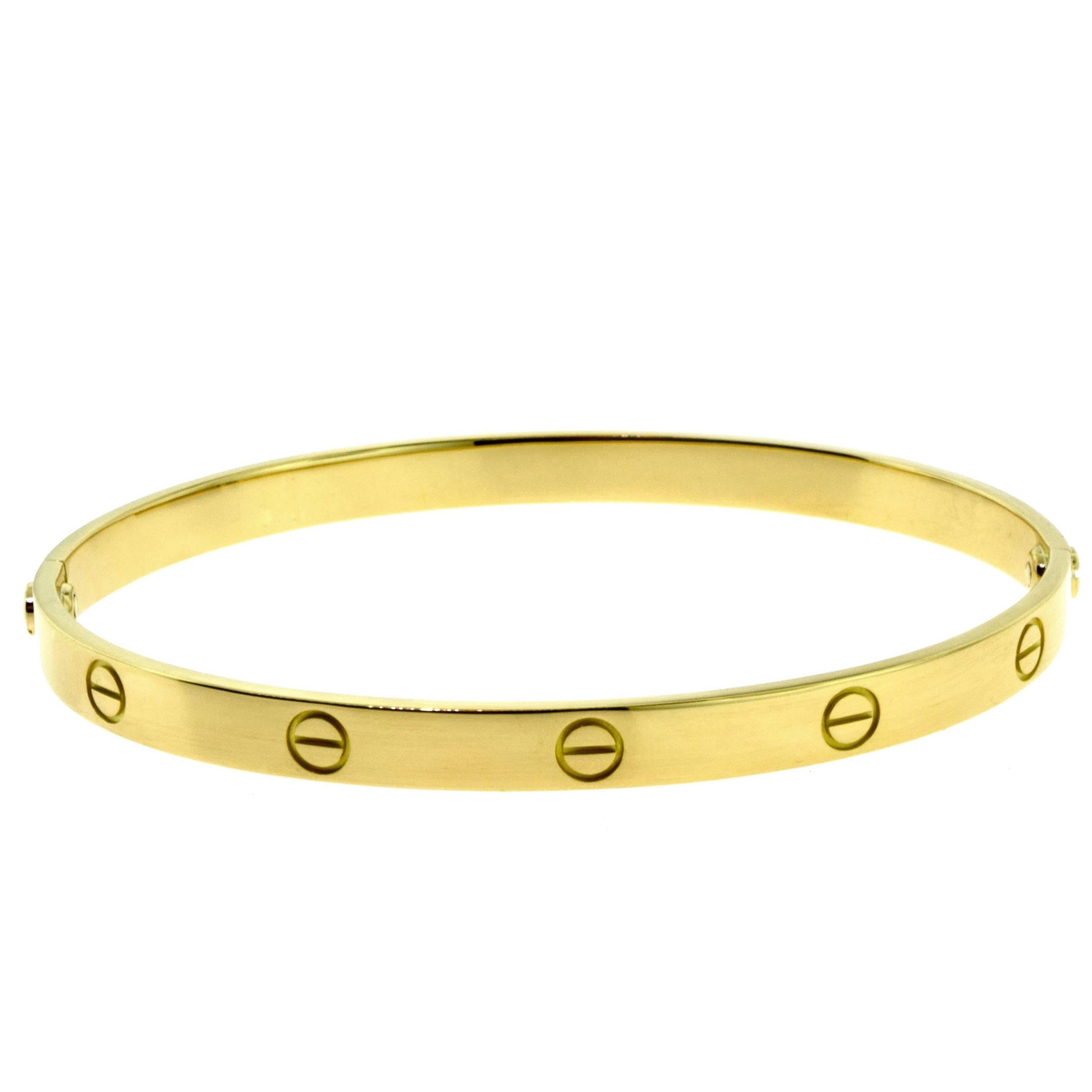 Cartier Love Bracelet in 18 Karat Yellow Gold For Sale