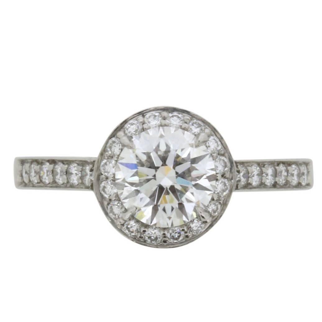 Tiffany & Co. ‘Tiffany Embrace’ 1.10 Carat Diamond Halo Engagement Ring