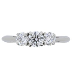 Tiffany & Co. 0.90 Carat Round Brilliant Cut Diamond Three-Stone Ring