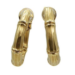 Cartier Bamboo Hoop Yellow Gold Earrings