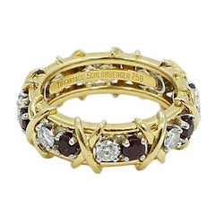 Tiffany & Co. Schlumberger Ruby Diamond Gold Band 5