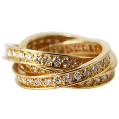 Cartier Diamond and Gold Trinity Band Ring 6