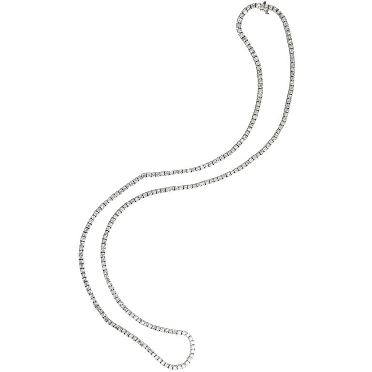 Diamond and White Gold Longchain Necklace at 1stDibs