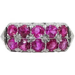 3.20 Carats No Heat Burma Pink Sapphire Platinum Ring