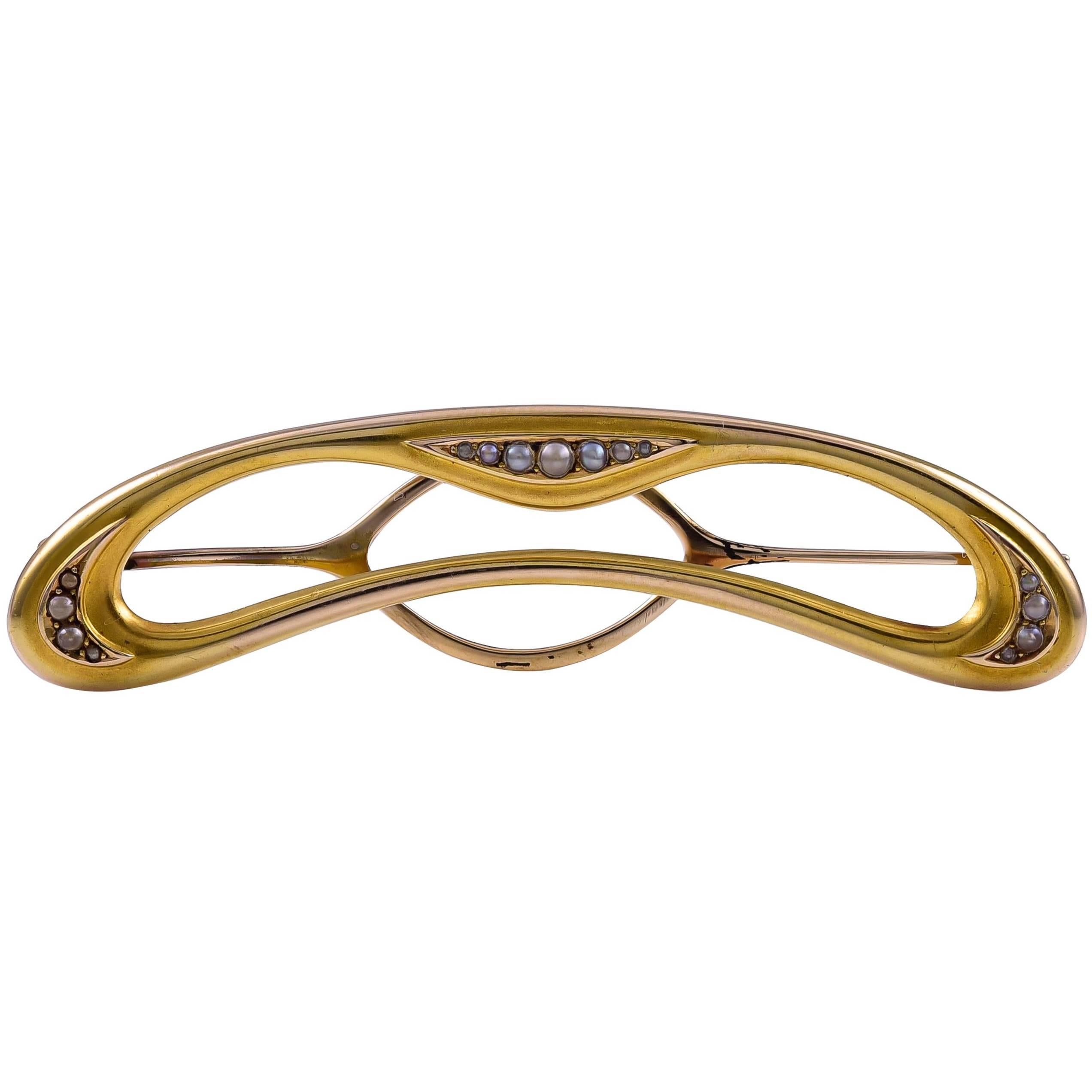 Art Nouveau Gold Barrette