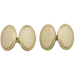 Enamel and Yellow Gold Cufflinks by Longmire 12
