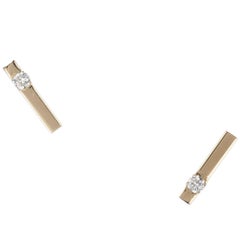 Diamond Bar Stud Earrings in 18 Karat Yellow Gold