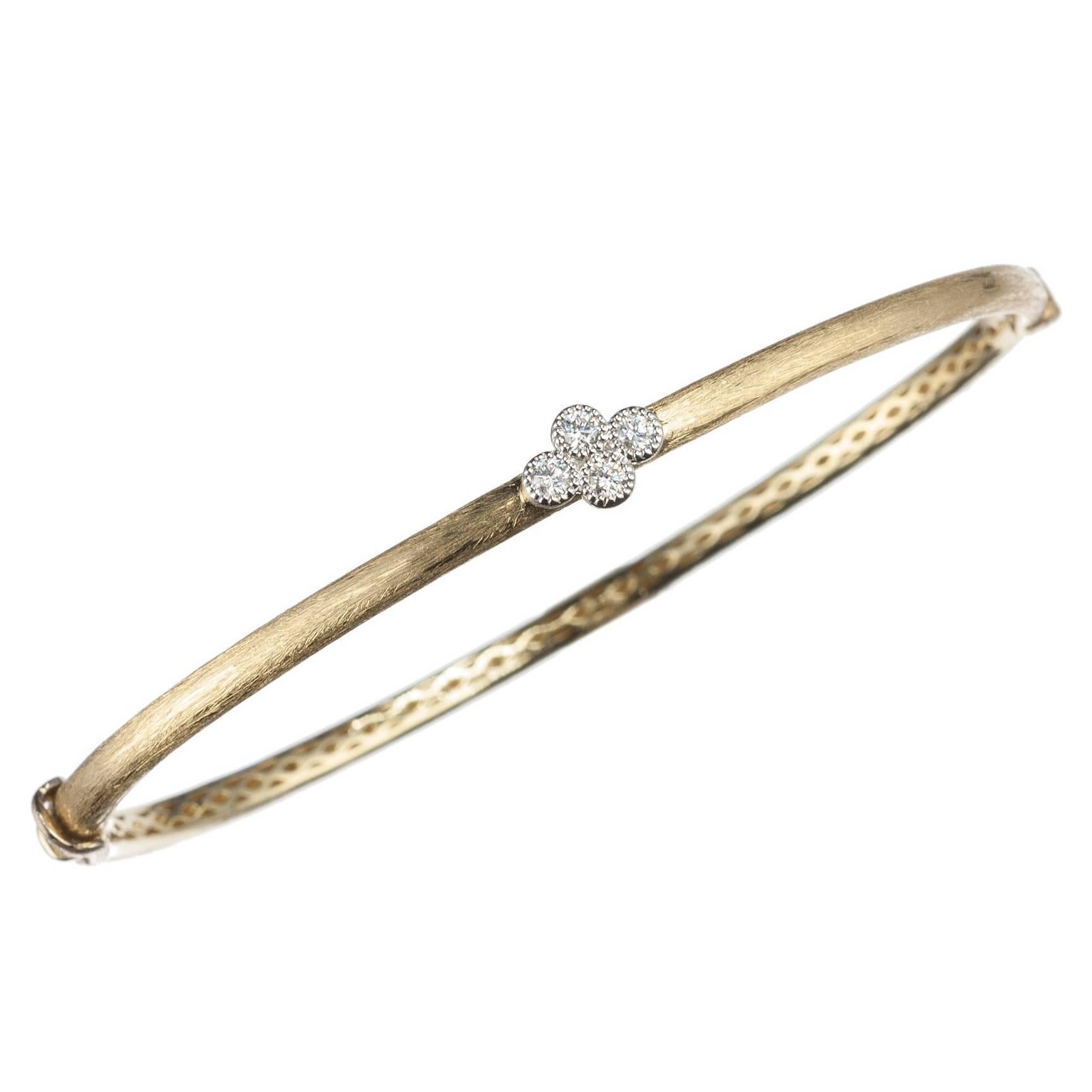 Jude Frances Diamond Quad Bracelet in 18 Karat Yellow Gold For Sale