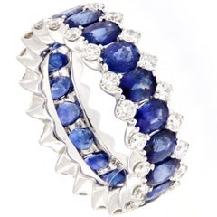 Sapphire Diamond Gold Eternity Ring