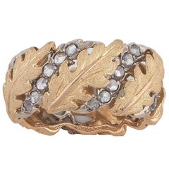 1940s Buccellati Diamond Gold Leaf Ring 3