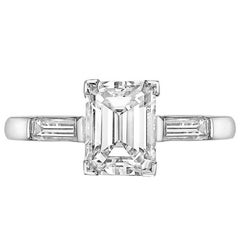 GIA Report 1.12 Carat Emerald-Cut Diamond Engagement Ring GIA Report 1.12 Carat Emerald-Cut Diamond Engagement Ring