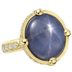 Temple St. Clair Star Sapphire Diamond Ring