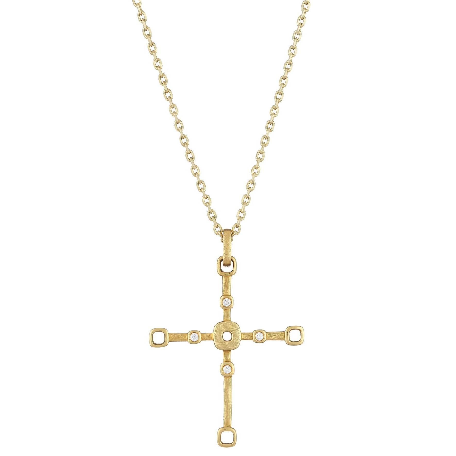 Alex Sepkus Diamond and Gold Cross Necklace