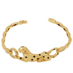 Cartier Diamond, Tsavorite and Onyx Panther Bracelet 7