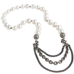 Deux Filles South Sea Pearl and Diamond Sterling Silver Multi-Layer Necklace
