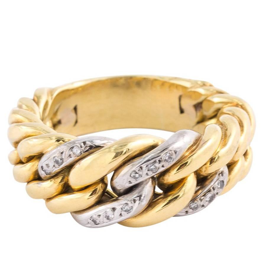 Gold and Diamond Band Ring