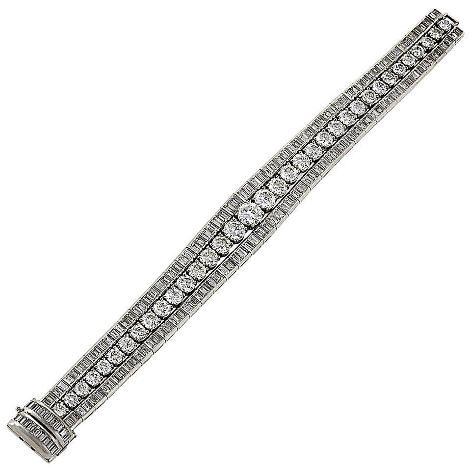 Triple Diamond Line Bracelet 