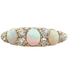 1900s Opal and Diamond Yellow Gold Cocktail Ring 5