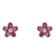 Diamond and Ruby Stud Earrings 8.71 Carat 12