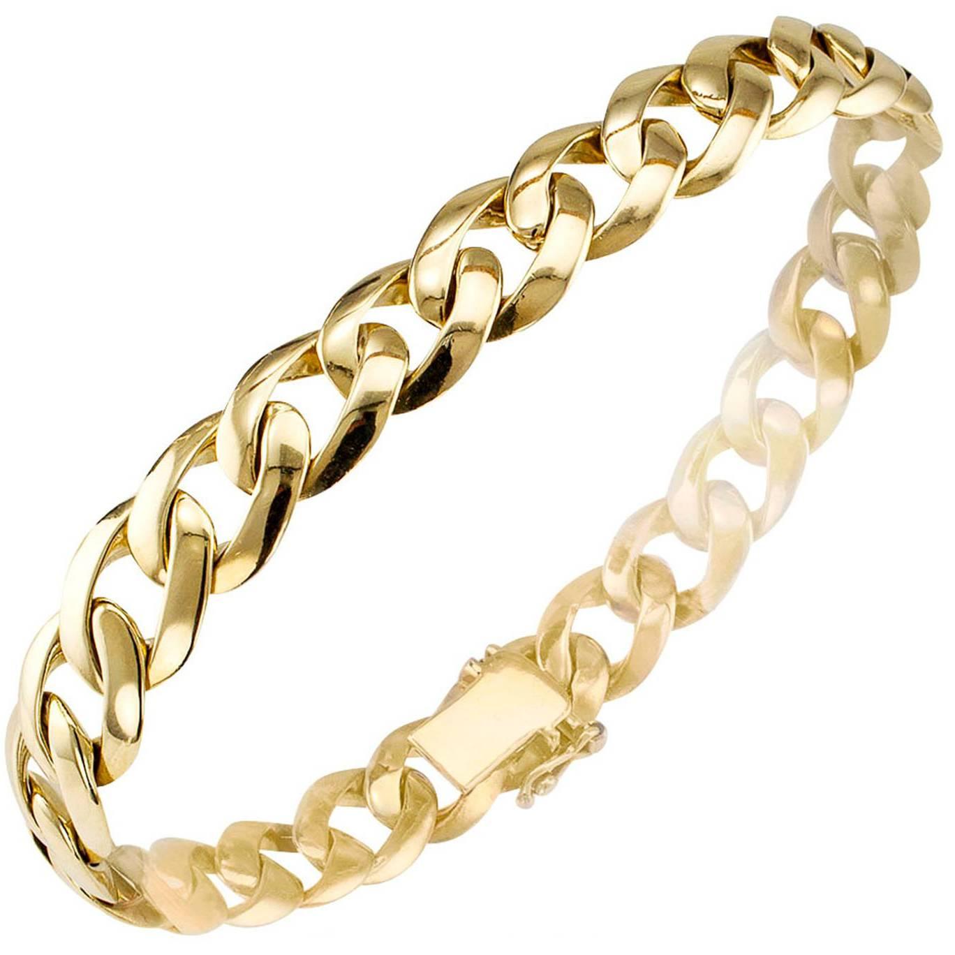 Gentlemans Curb-Link Gold Bracelet