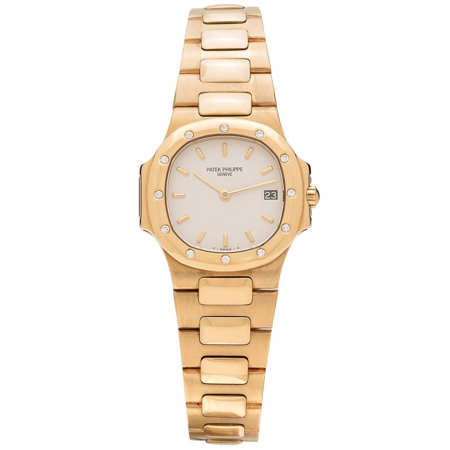 Patek Philippe Ladies Yellow Gold Diamond Nautilus Wristwatch