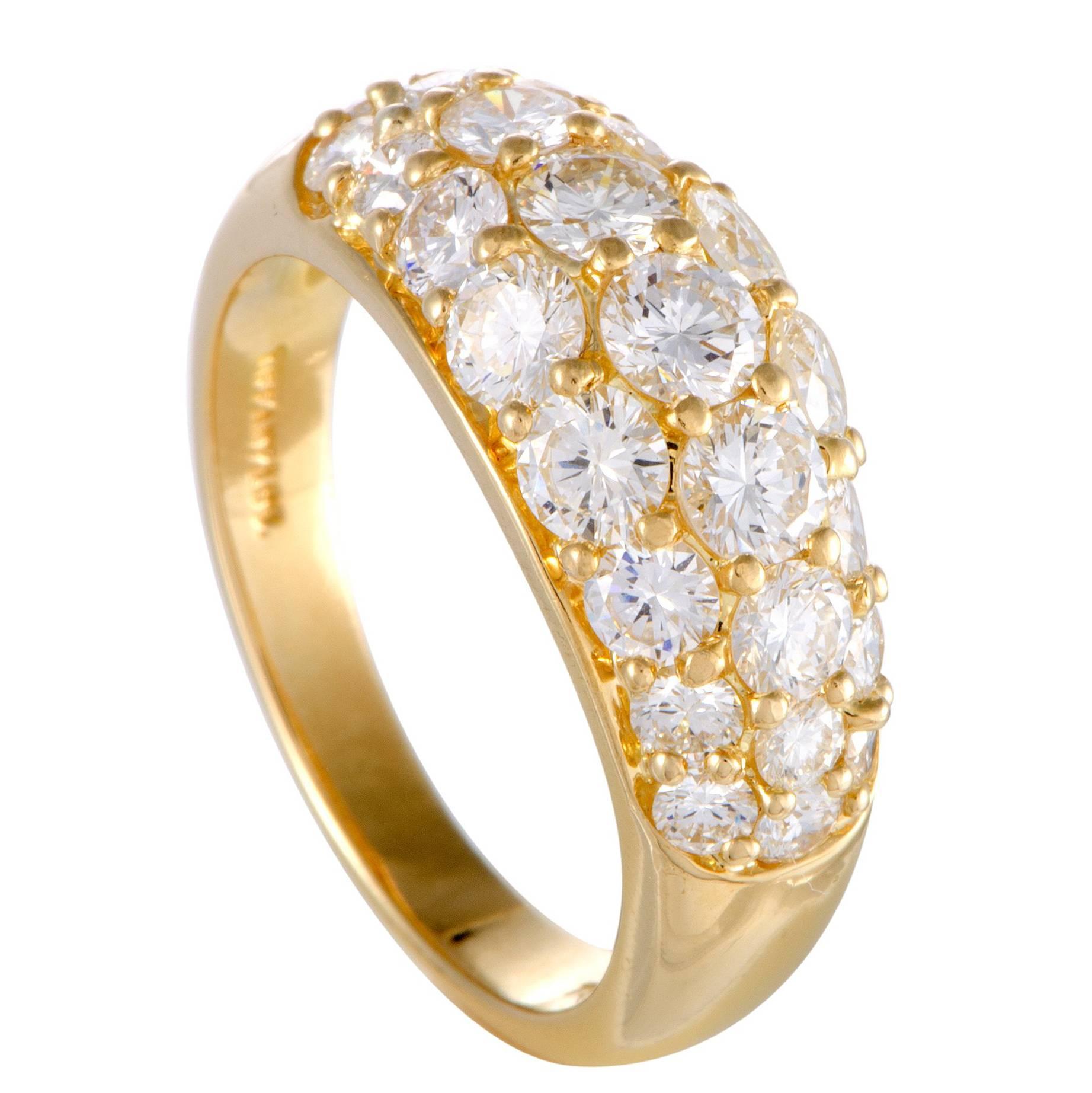 Tiffany & Co. Diamond Pave Yellow Gold Band Ring