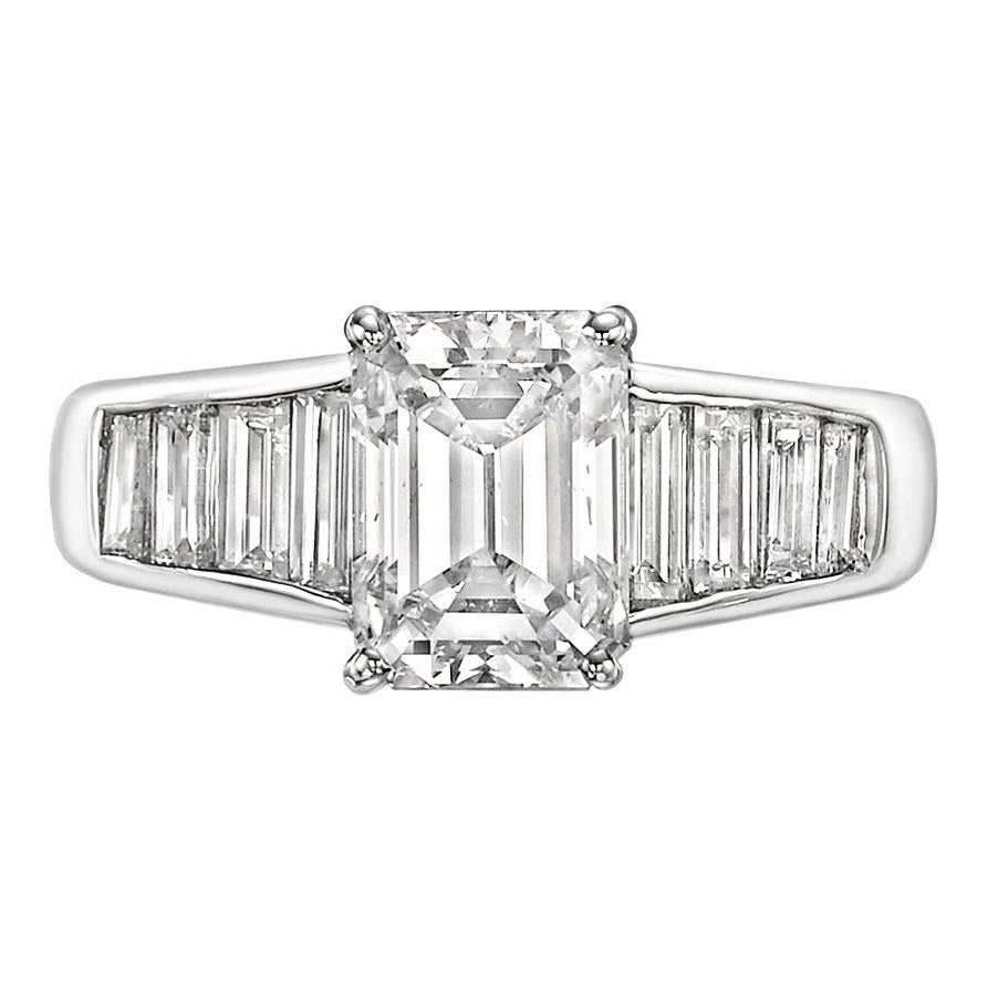 2.02 Carat Emerald-Cut Diamond Ring