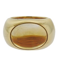 Large Pomellato Gold Citrine Ring