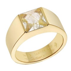 Cartier Yellow Gold Rutilated Quartz "Tank" Ring