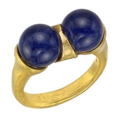 Lalaounis Yellow Gold Lapis Twin Ring