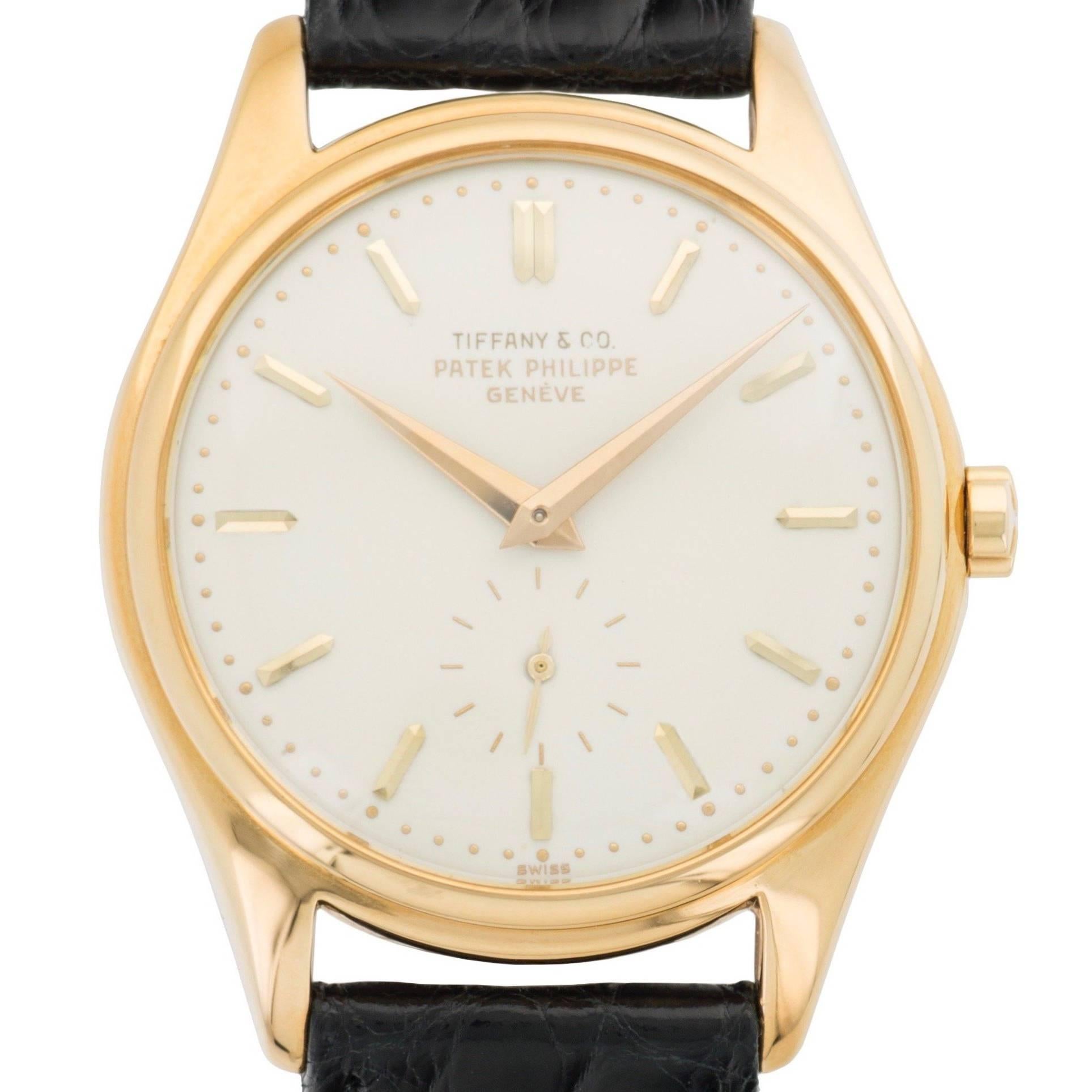 Patek Philippe for Tiffany & Co. Yellow Gold Calatrava Wristwatch Ref 2526 