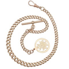 1920er Jahre Rose Gold Albert Kette und Fob