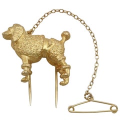 Vintage 1940s Yellow Gold 'Poodle' Brooch