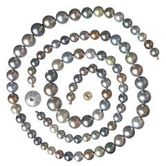 Atelier Zobel Multicolored Tahitian Pearl Double Hidden Clasp Necklace 6