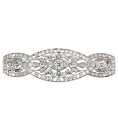 Diamond Art Deco Brooch in Platinum and 14 Karat White Gold