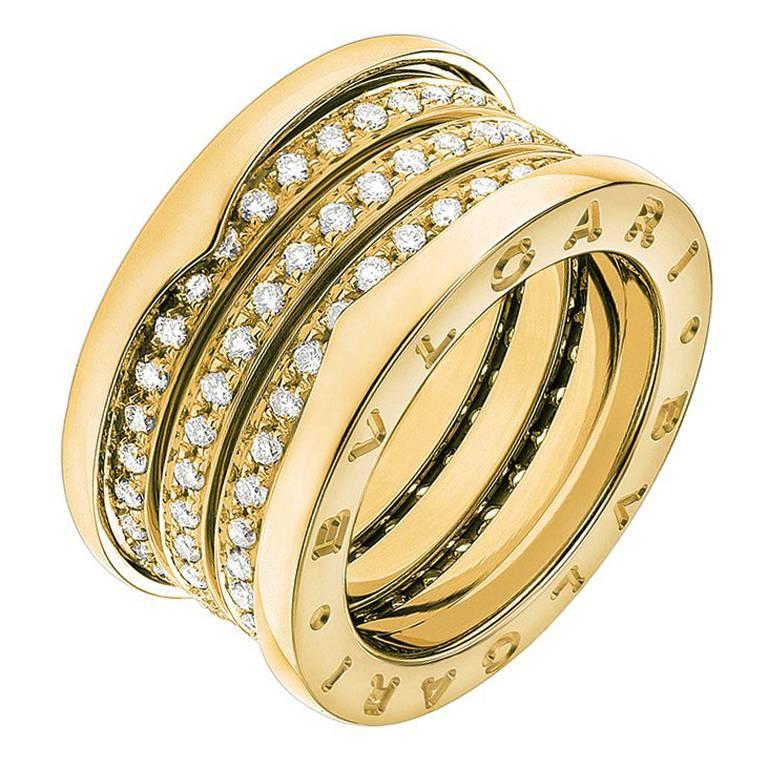 Bulgari Yellow Gold Diamond "B.Zero1" Ring at 1stDibs | bulgari ring