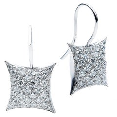 Towe Norlen Star Pillow Square 1.67 Carat White Gold and Diamond Dangle Earrings