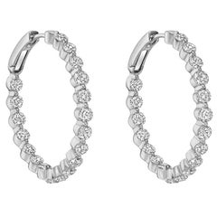 White Gold Diamond Hoop Earrings 5