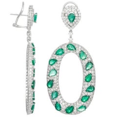 Diamond and Emerald Drop Earrings 9