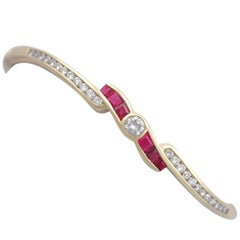 1.50 Carat Ruby and 1.36 Carat Diamond Yellow Gold Bangle 10