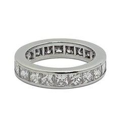 Retro Kwiat 4.00 Carat Princess Cut Diamond Eternity Platinum Band