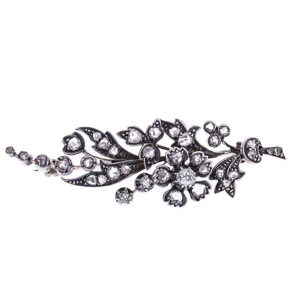 Antique Diamond Brooch For Sale