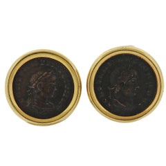 Bulgari Monete Ancient Coin Gold Earrings